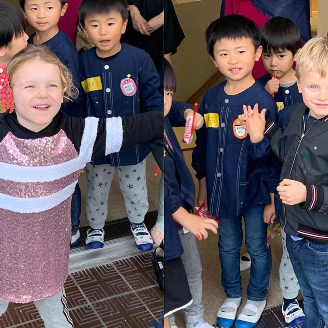 '¡Konnichiwa!' Jacques y Gabriella de Mónaco, dos alumnos aplicados en una escuela de Japón