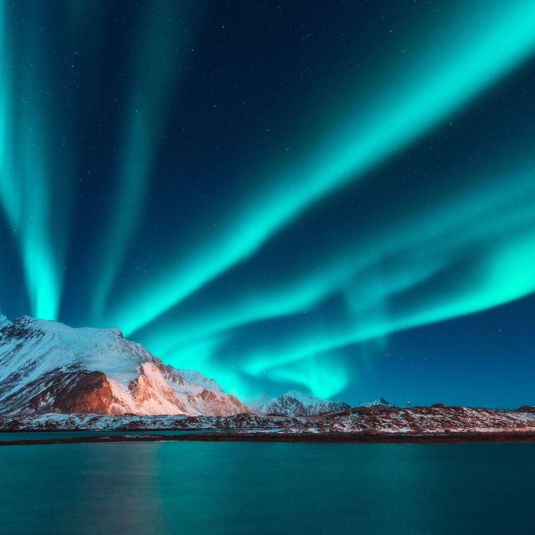 Islas Lofoten, auroras boreales, Noruega