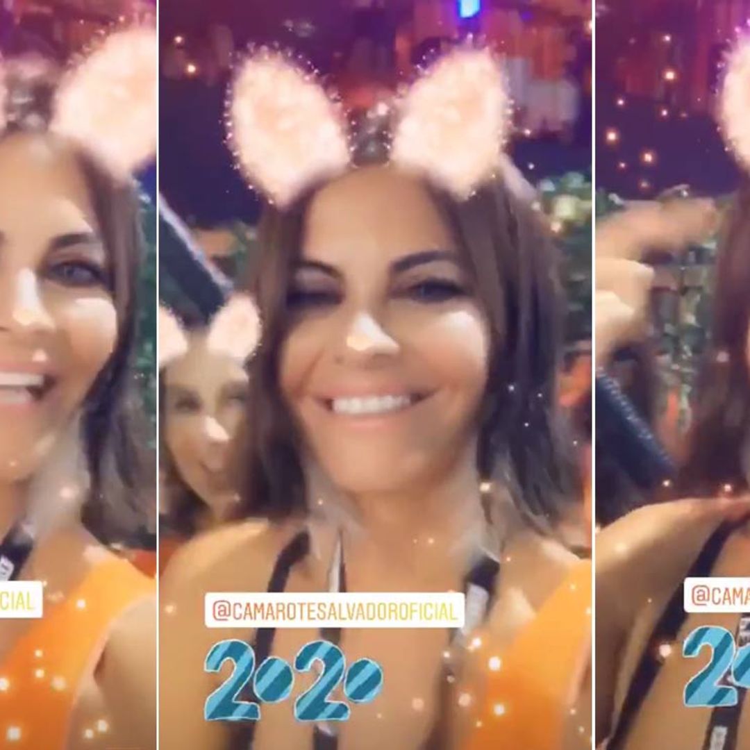 Luces, música, fiesta... María José Suárez se divierte en el Carnaval de Brasil