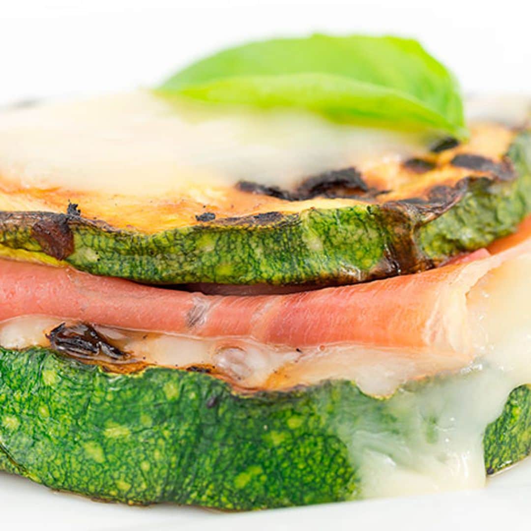 San Jacobo 'light' de calabacín con jamón y queso