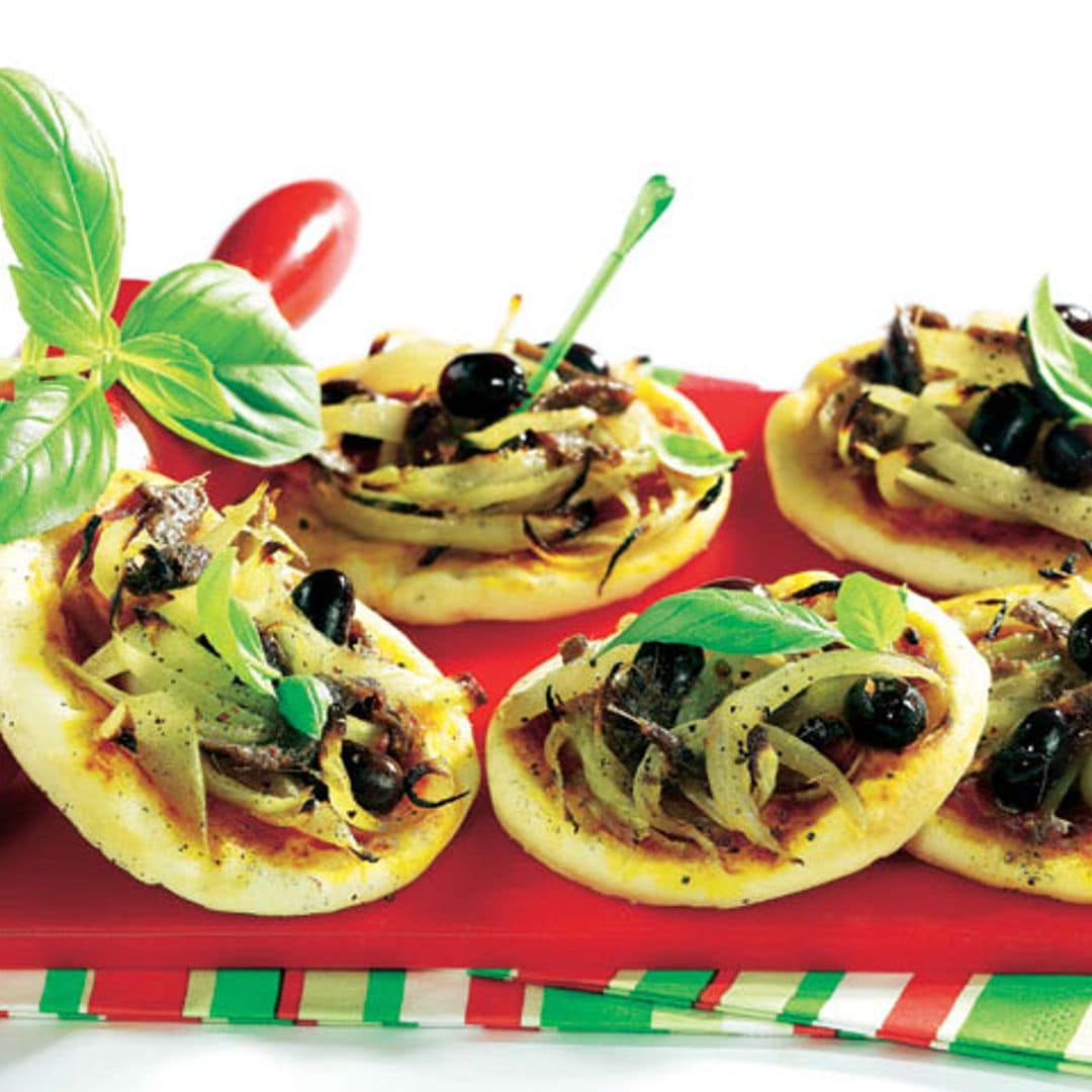 Minipizzas de anchoas