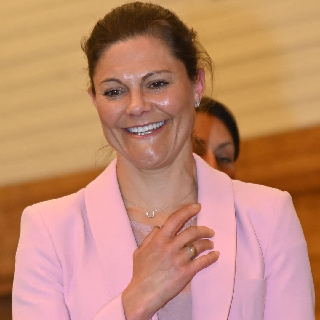 Princess Victoria and Prince Daniel visit Fornbackaskolan at the organization Lebi Skol-IF, which is one of the organizations receiving support from The Crown Princess Couple's Foundation this year in Sodertalje, Sweden on May 20, 2025