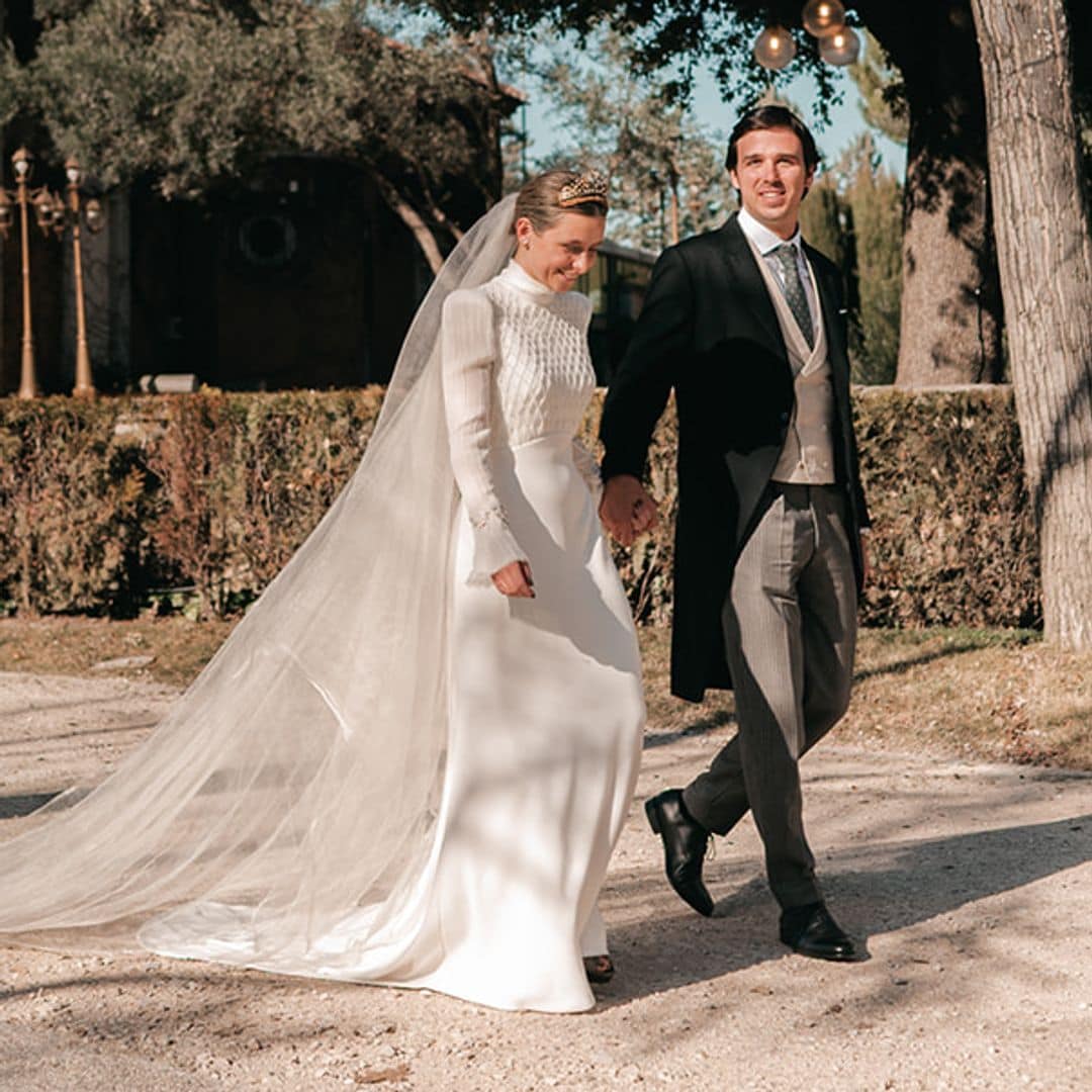 Fátima, la novia que llevó una tiara de perlas que perteneció a Isabel II y celebró su boda en Madrid