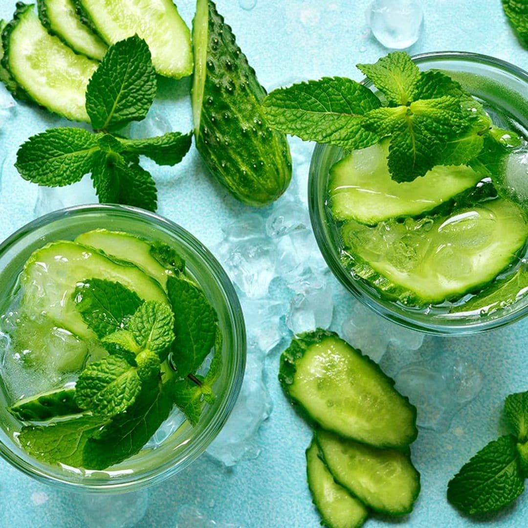 Bebida refrescante de pepino y menta
