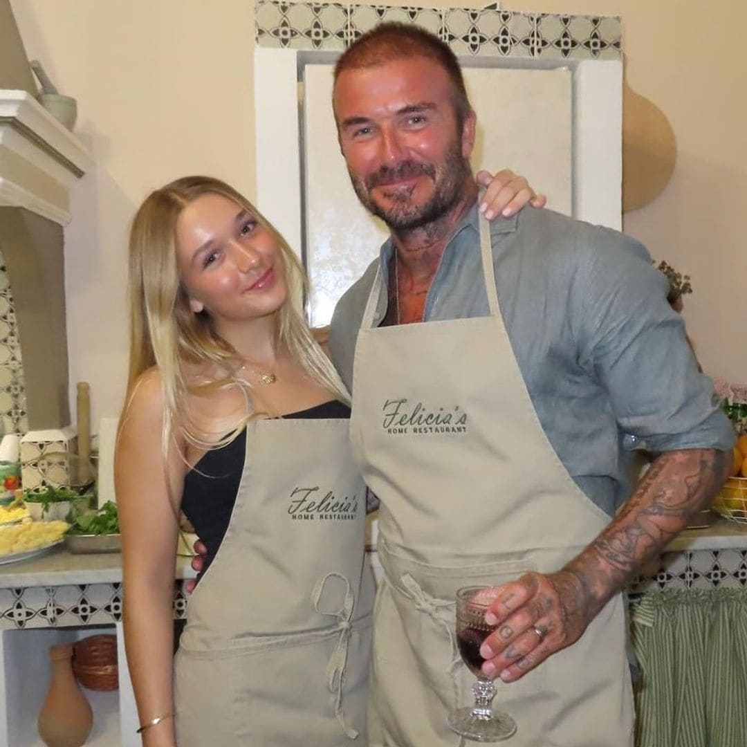 David y Harper, juntos cocinando