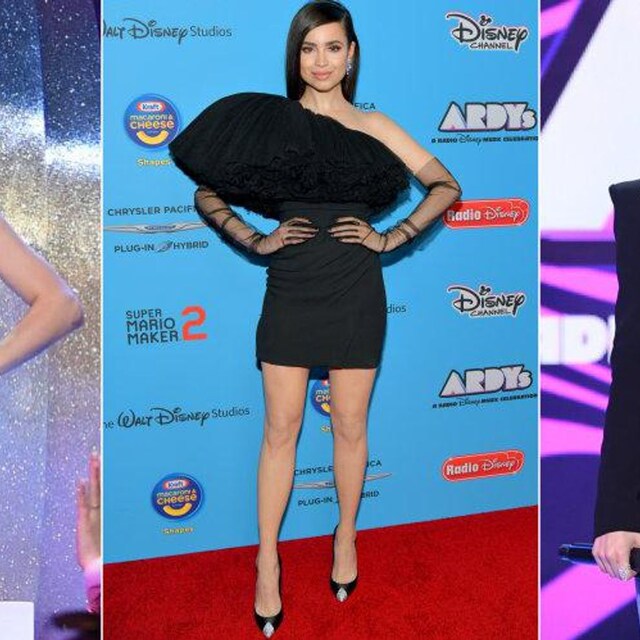 sofia carson escote asimetrico