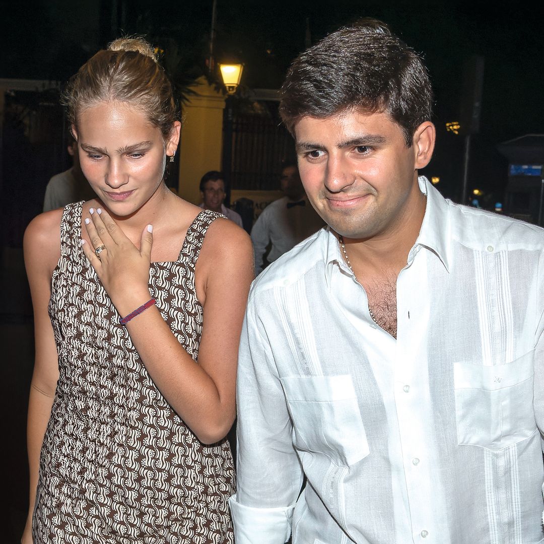 Irene con Juan en la preboda de su prima Victoria López-Quesada, en septiembre de 2024