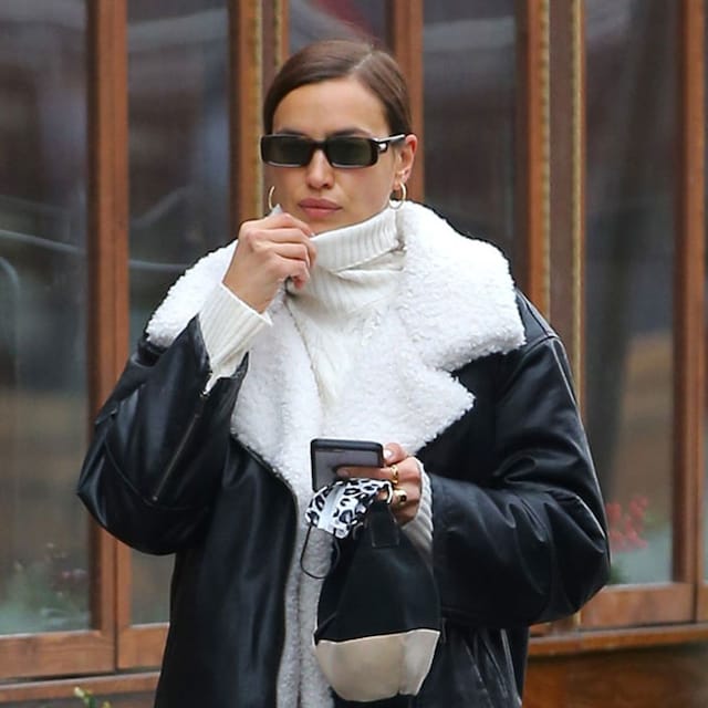 irina shayk abrigo negro
