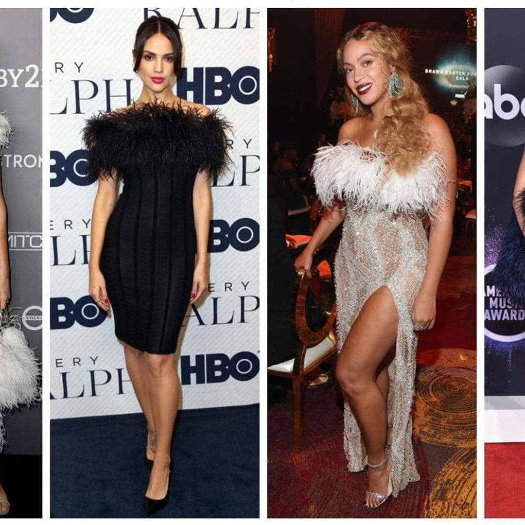 Cómo llevar -con éxito- los vestidos de plumas que enamoran a las ‘celebs’