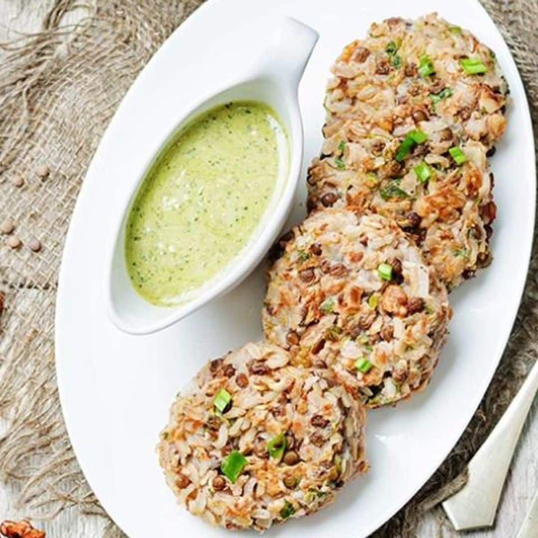 Hamburguesas vegetarianas de arroz integral y setas