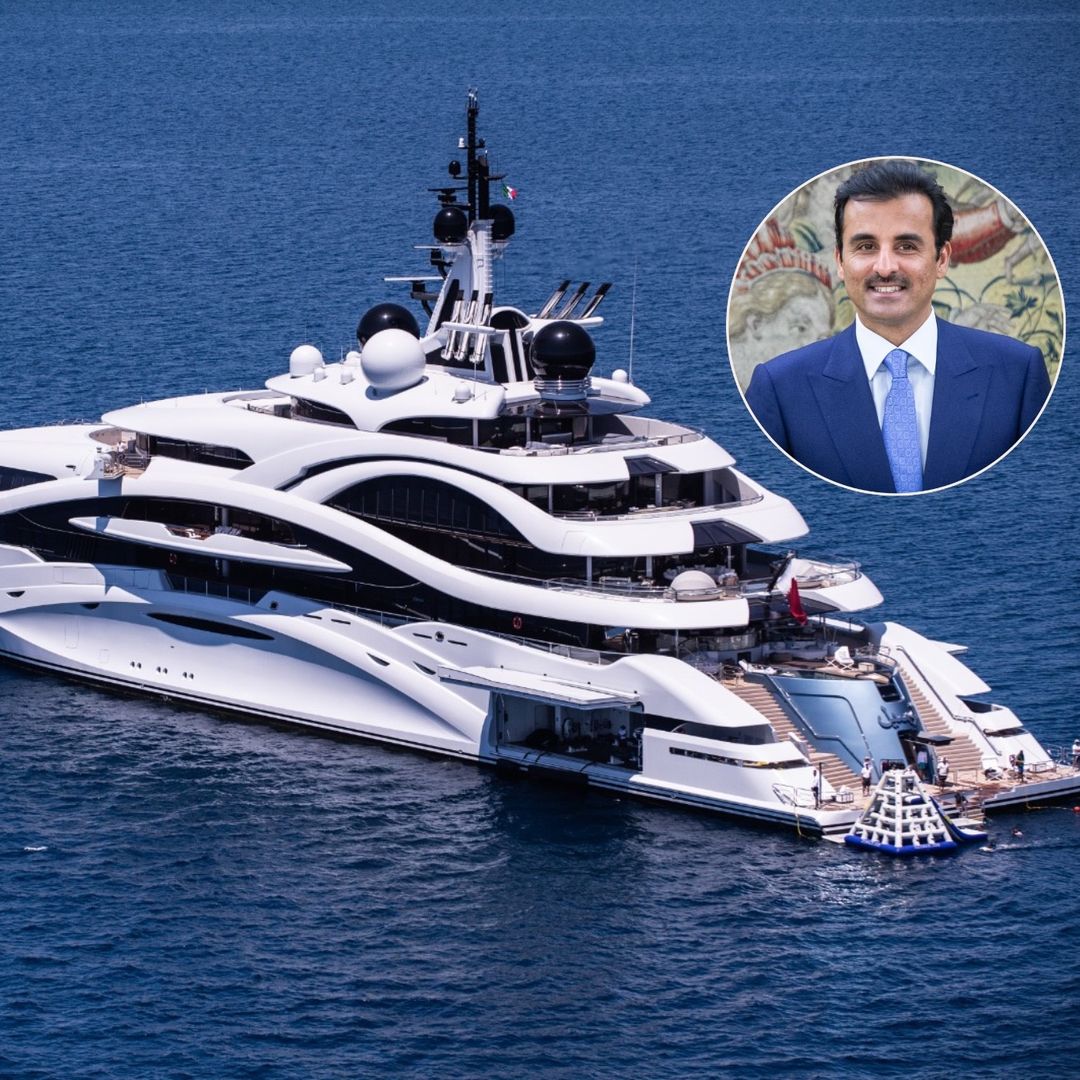 Así es el imponente palacio flotante del emir de Qatar atracado en Tarragona: 500 millones, 18 suites de lujo y helipuerto