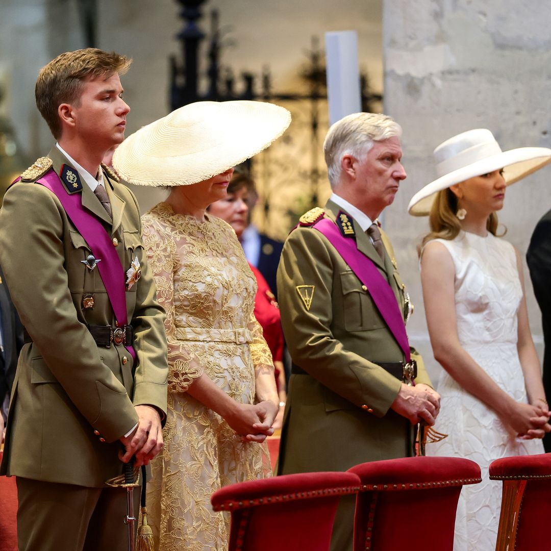 Gabriel de Bélgica debuta con uniforme militar en la misa Te Deum junto a los reyes Felipe y Matilde y sus 3 hermanos