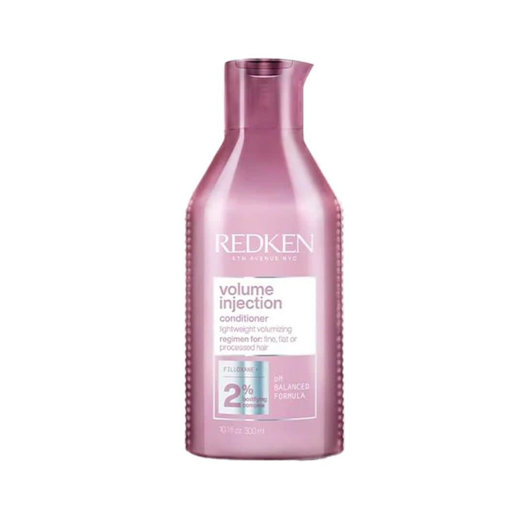 Acondicionador Volume Injection, de Redken (16,59 euros/disponible en Amazon). Ideal para pelo fino, liso o químicamente tratado, este acondicionador le aporta cuerpo y brillo al momento gracias a su mezcla de Filloxane y Bondifying Complex.