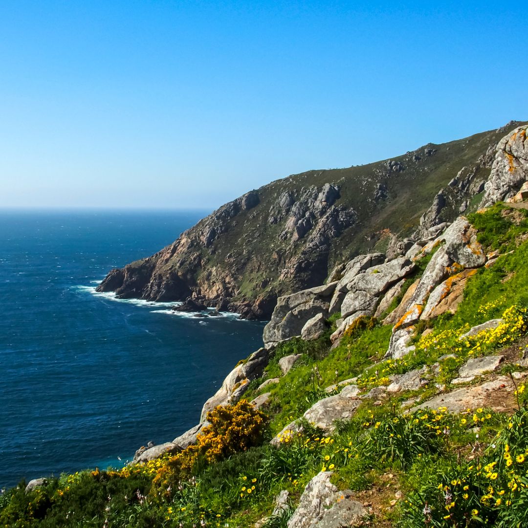 Acantilados, cabo Finisterre, A Coruña
