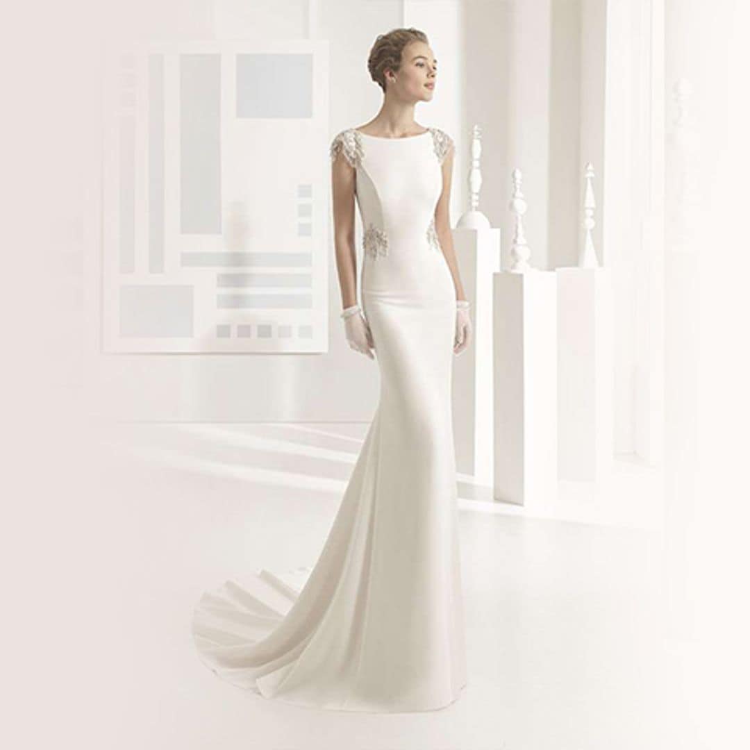 vestidos novia tejido crepe