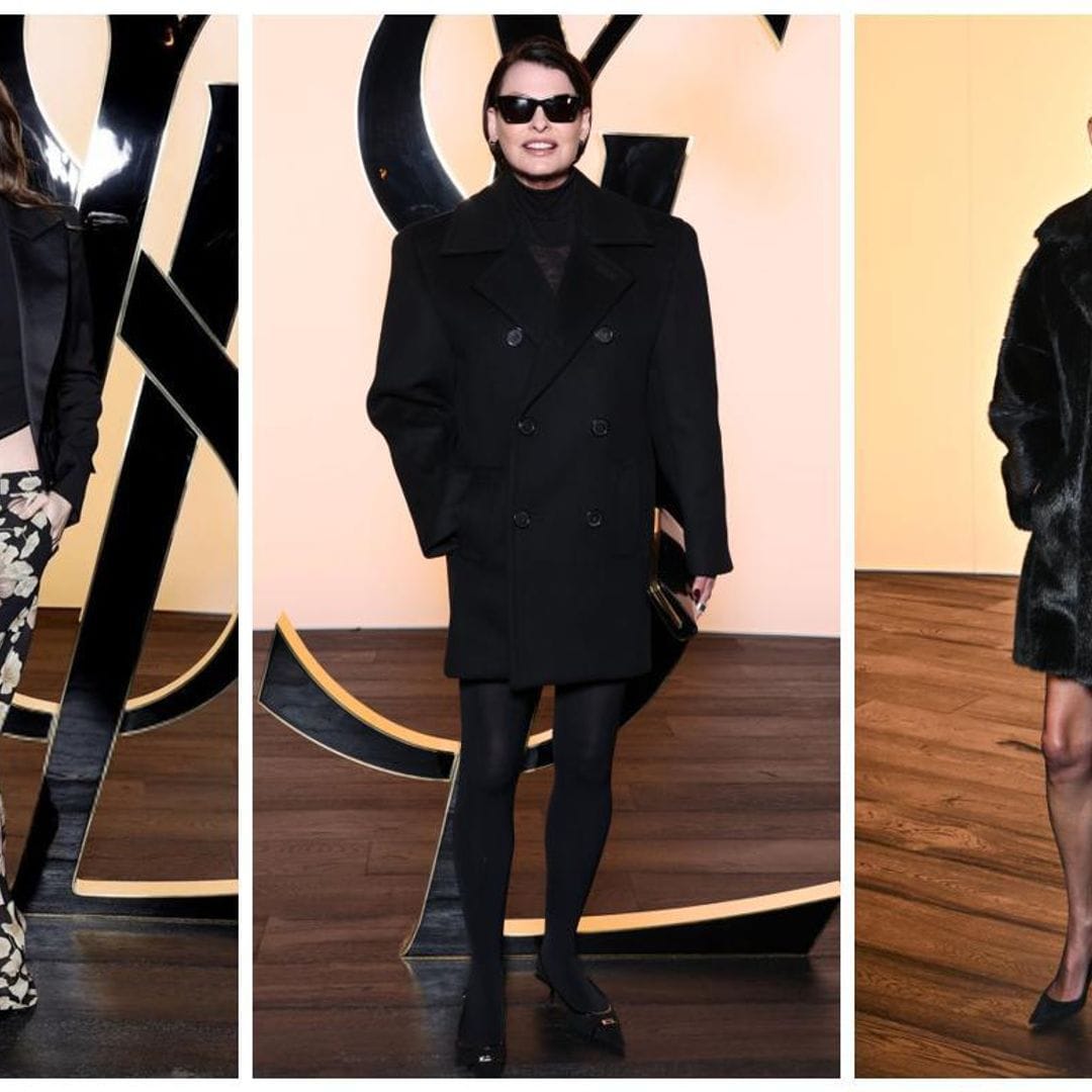 Lily Collins, Linda Evangelista y Kate Moss asisten al desfile de Yves Saint Laurent en París