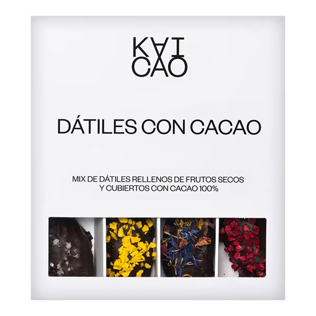 8. Dátiles rellenos y cubiertos con cacao 100% Kaicao, placer sin culpa