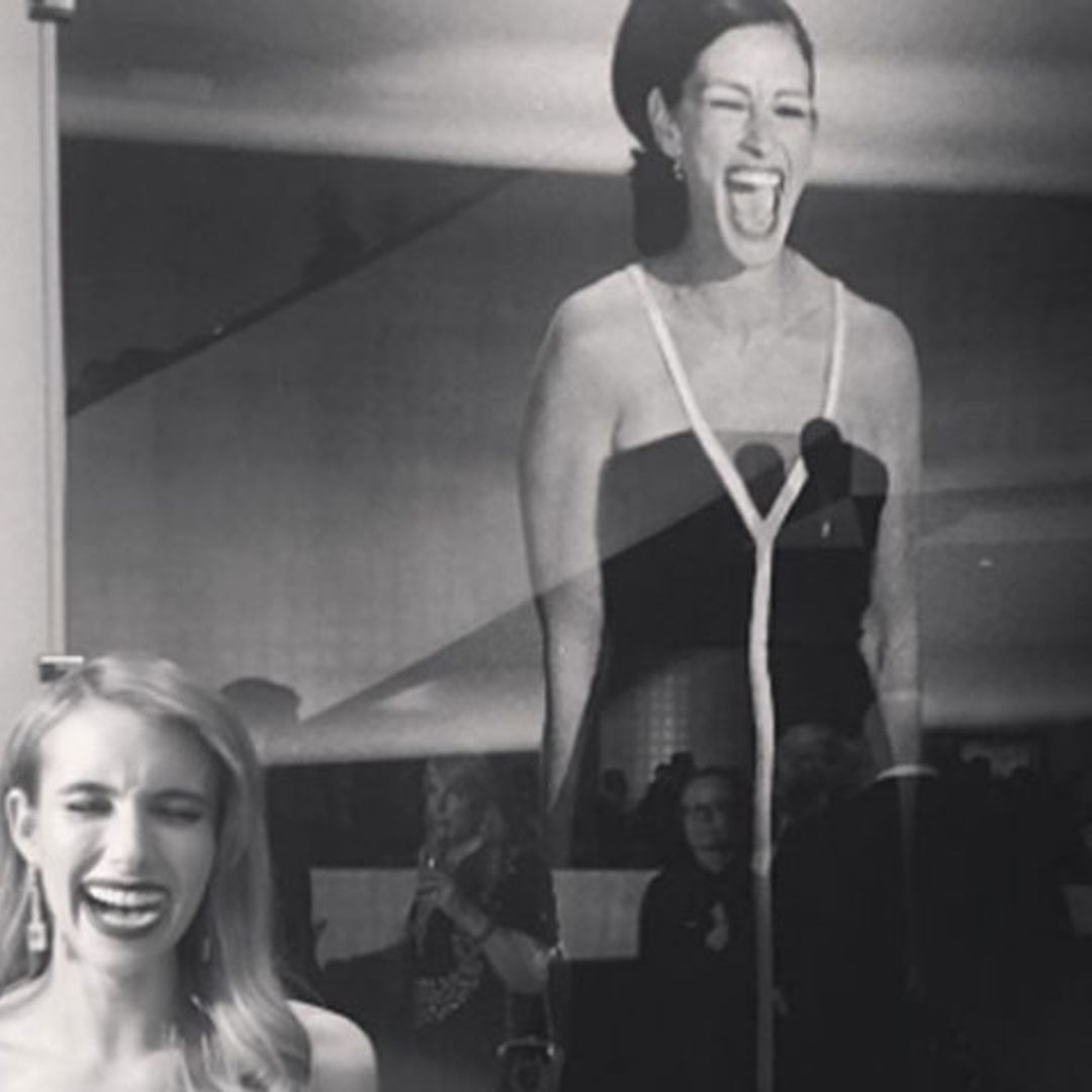 La actriz Emma Roberts emula a su tía, Julia Roberts, en la gala de los Oscar