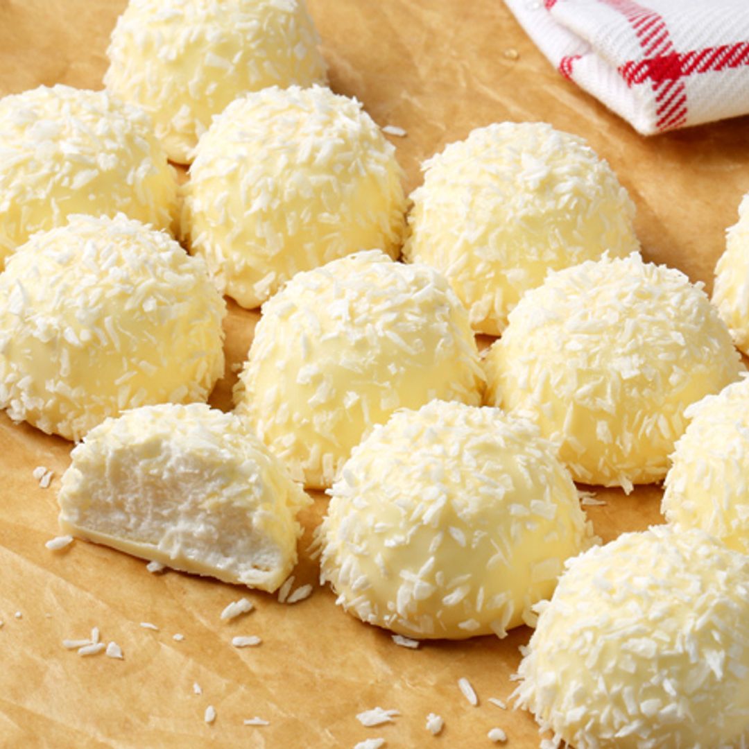 Trufas de chocolate blanco y coco