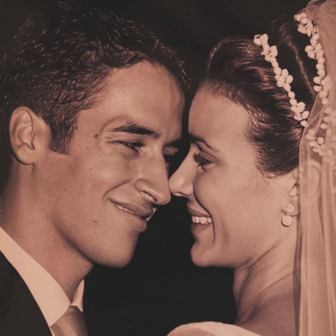 Raúl González y Mamen Sanz el día de su boda