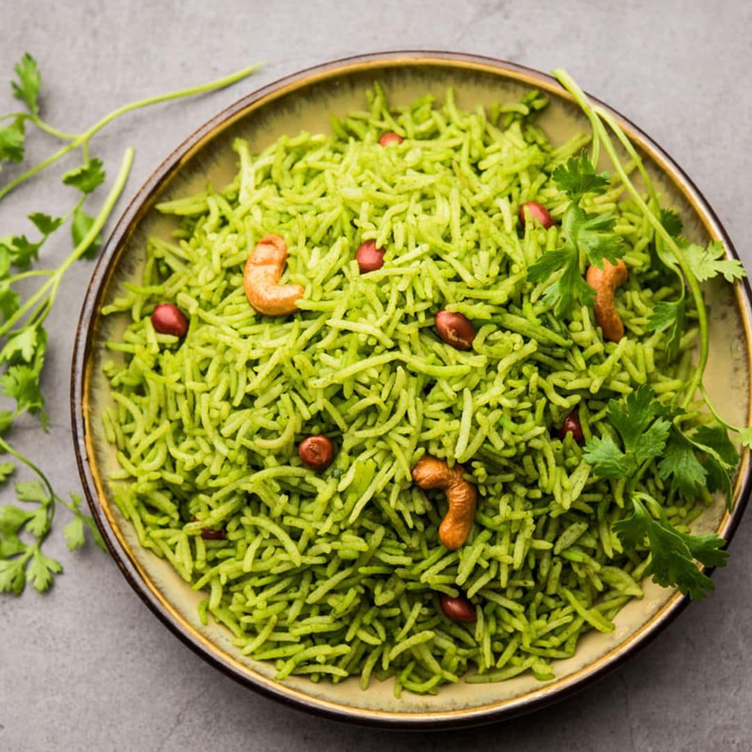 Arroz basmati al cilantro con anacardos y cacahuetes