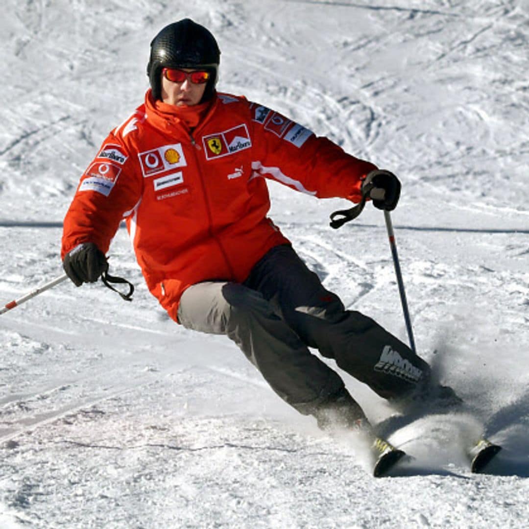 Michael Schumacher practicando el deporte de nieve con el que tuvo su trágico accidente