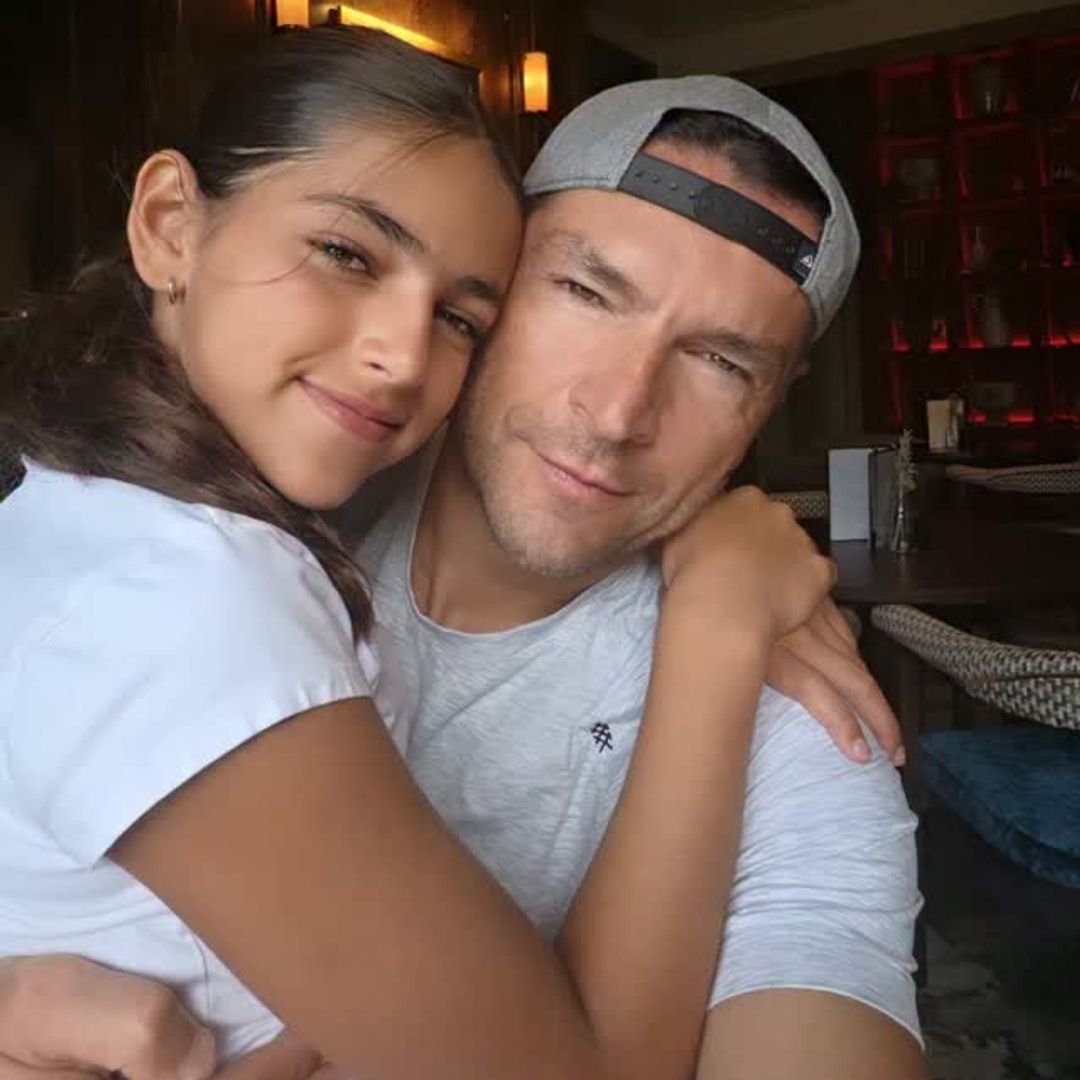 Martín Fuentes con su hija Carolina. 