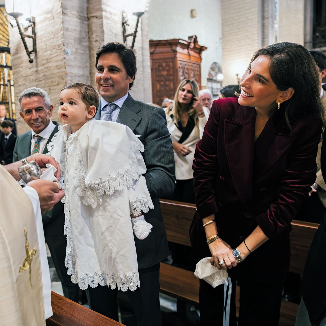 Francisco Rivera y Lourdes Montes en el bautizo de Nicolás