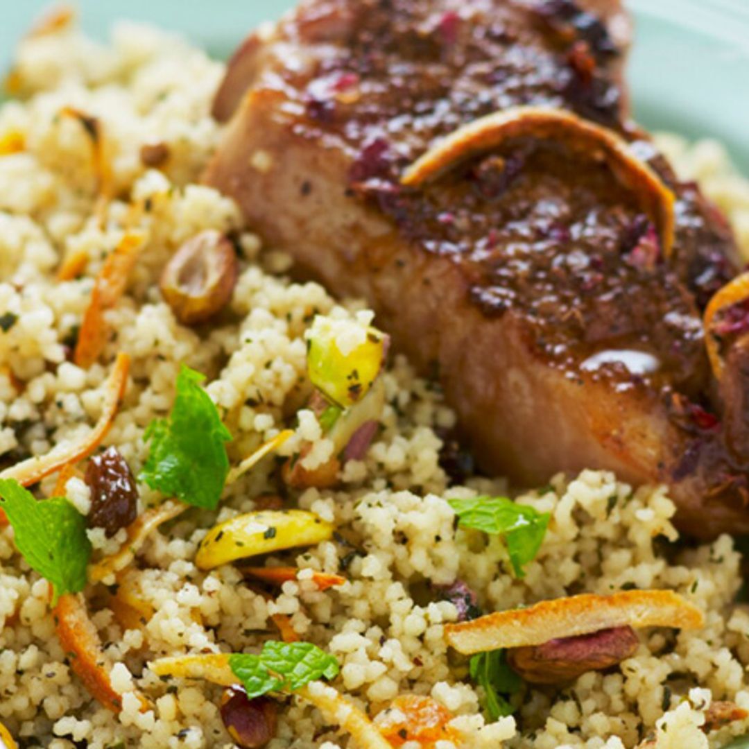 Cordero con naranja y cuscús