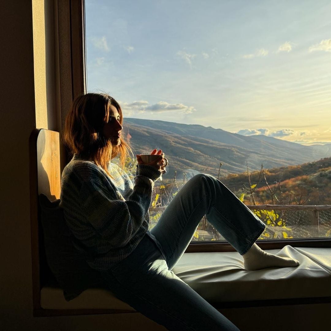 la actriz, cantante y modelo Begoña Vargas en el valle del Jerte, Cáceres