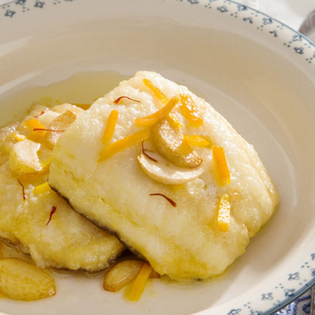 Bacalao con cítricos y azafrán