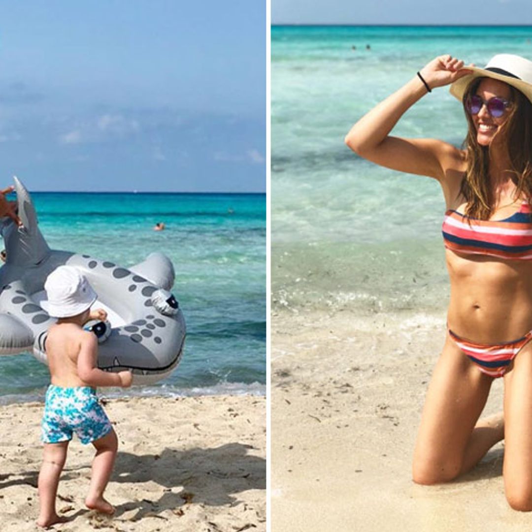 ¡Todos al agua! El divertido día de playa de Helen Lindes y Rudy Fernández con su hijo Alan