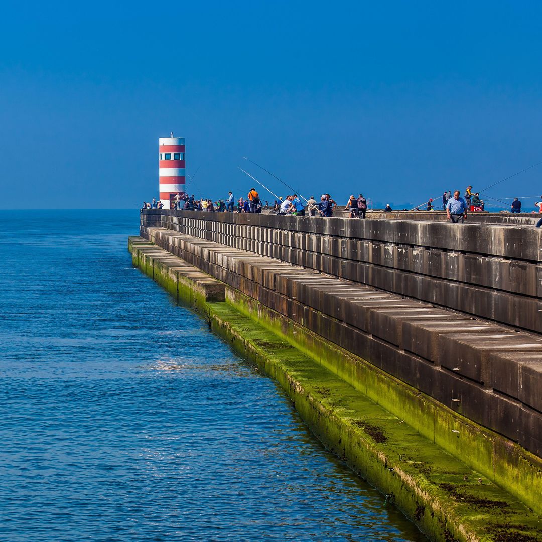 Farolins da Barra do Douro, Oporto, Portugal