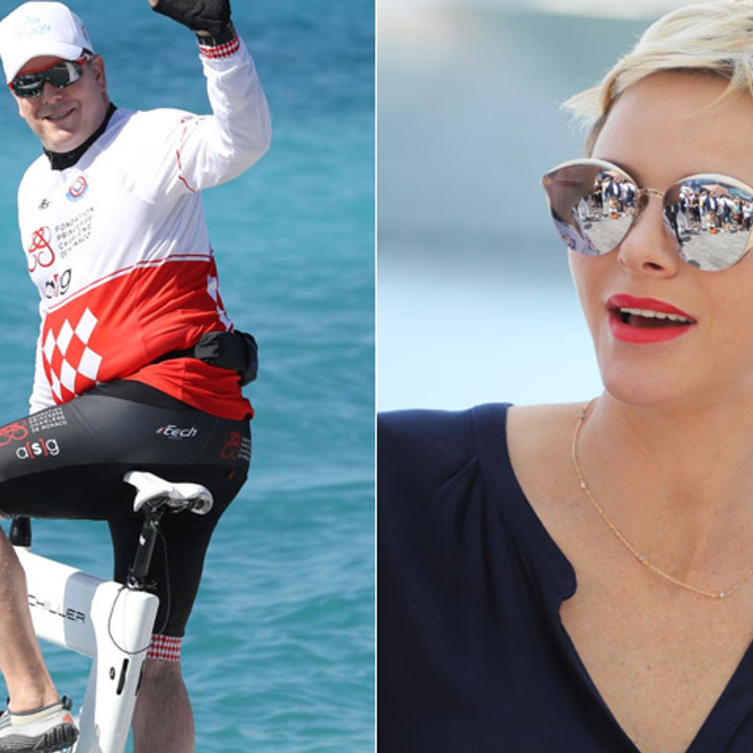 Alberto de Mónaco, al agua y en bicicleta por la princesa Charlene