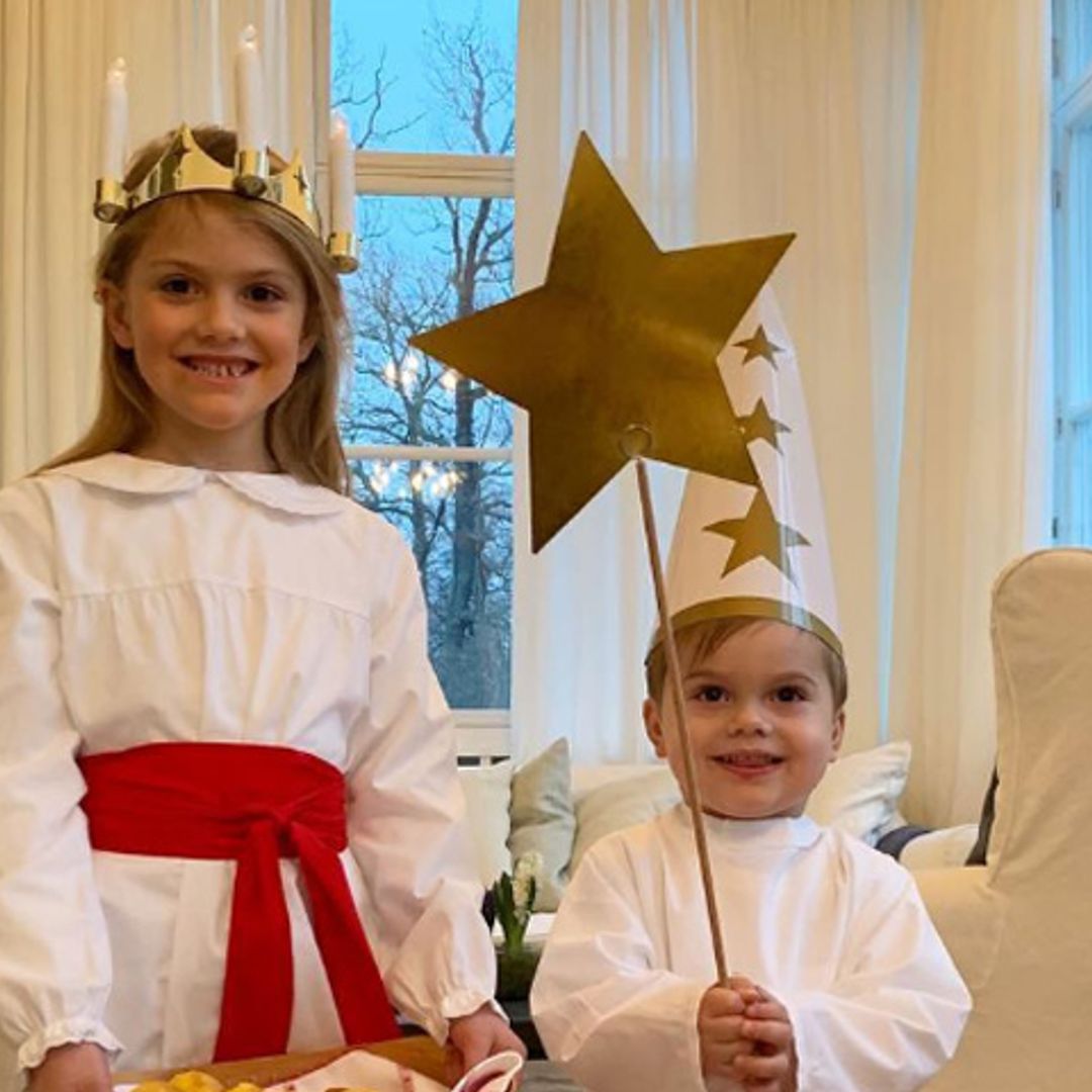 ¡Para comérselos! Estelle y Oscar de Suecia felicitan la Navidad de la forma más tierna