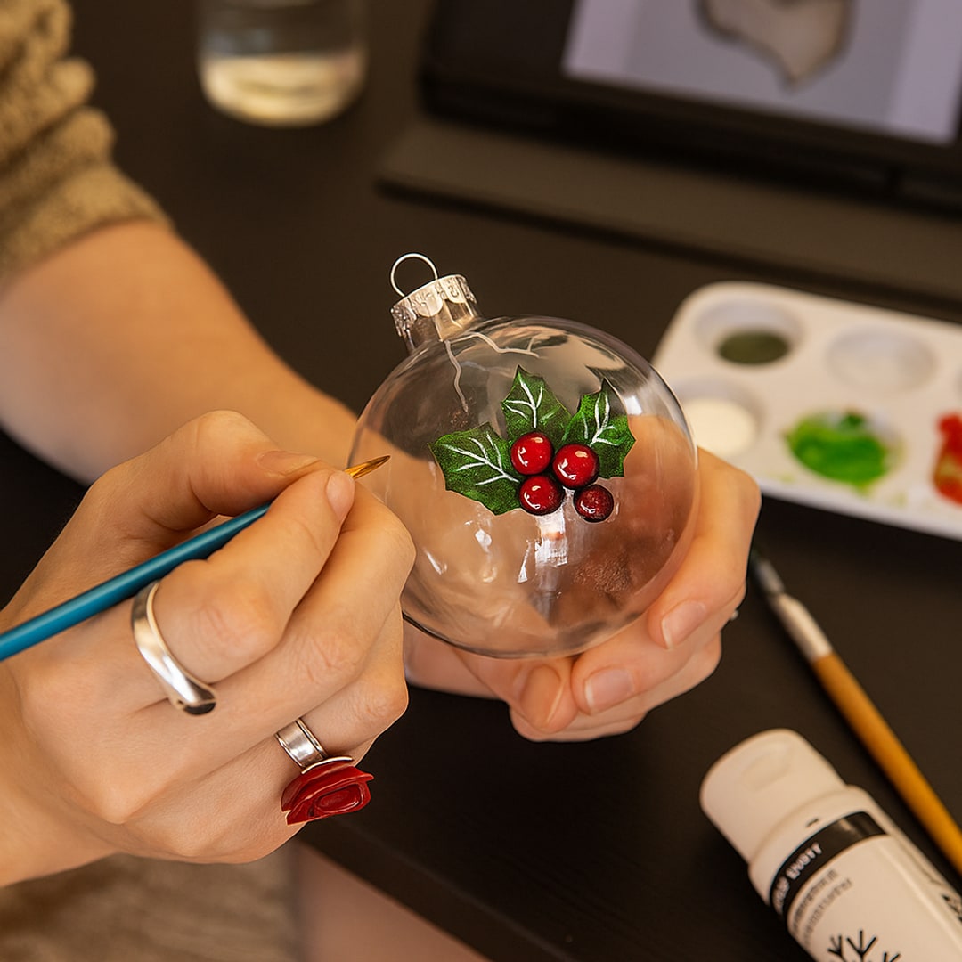 Taller decoración bolas Navidad Muchacha Madrid