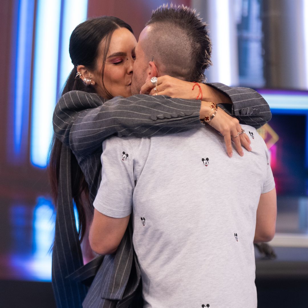 Cristina Pedroche with chef David Muñoz  in the TV show "El Hormiguero" in Madrid. December 20 2024
