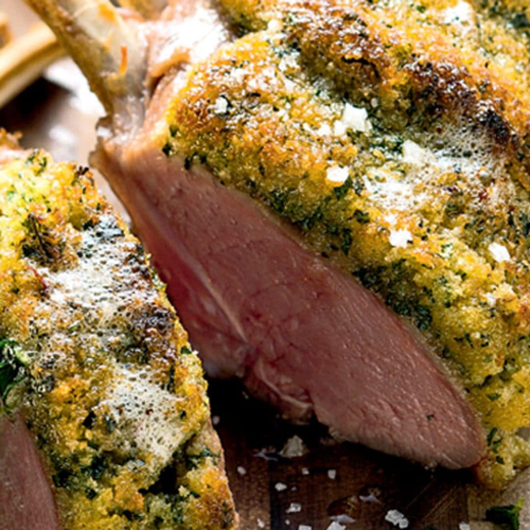 Carré de cordero en costra de orégano