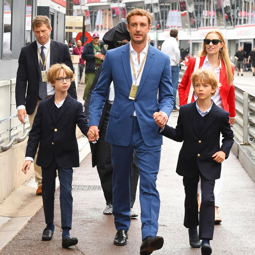 Stefano y Francesco Casiraghi, dos minifans de Ferrari: su reacción al escuchar los motores de Fórmula 1