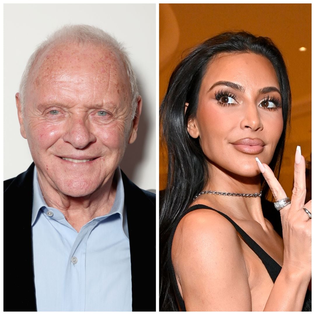 Anthony Hopkins sorprende al usar la faja facial de Kim Kardashian y ella le responde