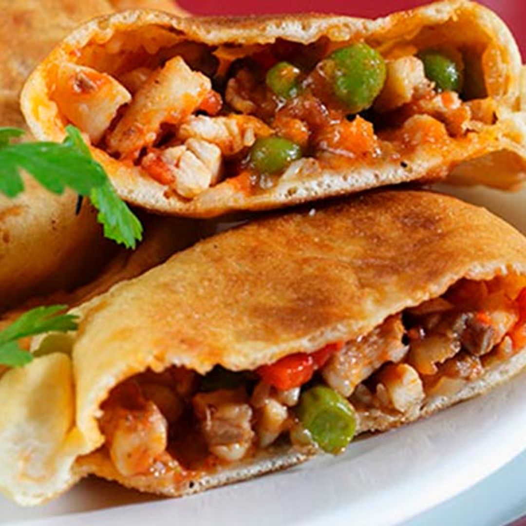 Empanadillas de pollo con trigueros y champiñones