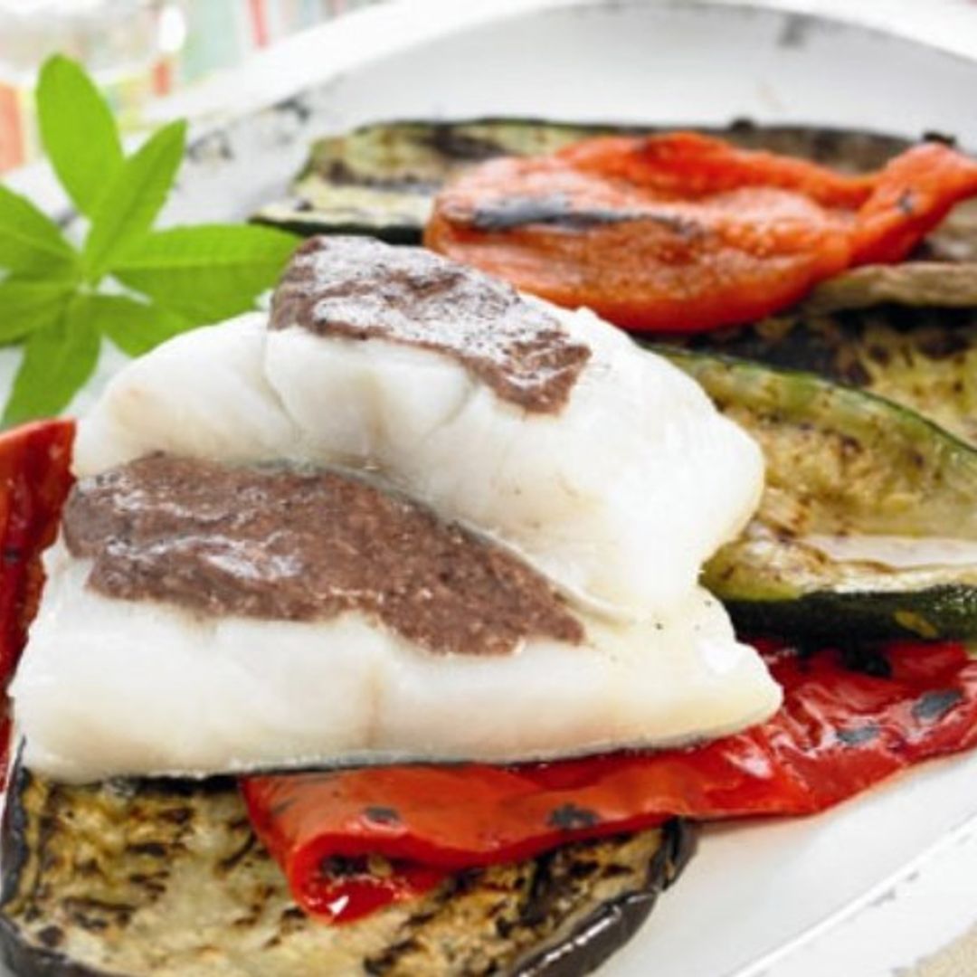 Bacalao glaseado con alioli de aceitunas negras