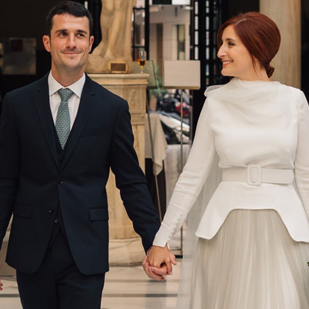 Gala, la novia del vestido de tul que se casó en Murcia y se cortó el pelo en plena boda