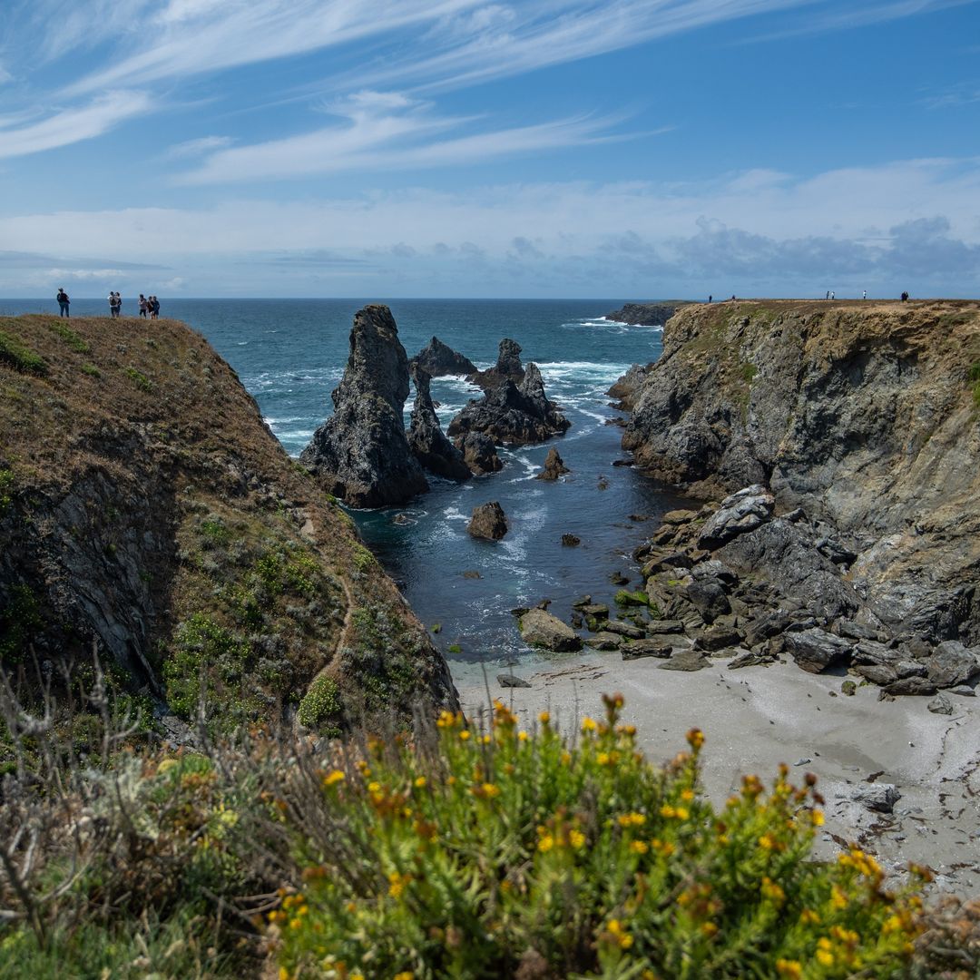 Las aiguilles de Port-Coton, Belle-Île-en-Mer, isla de Bretaña, Francia