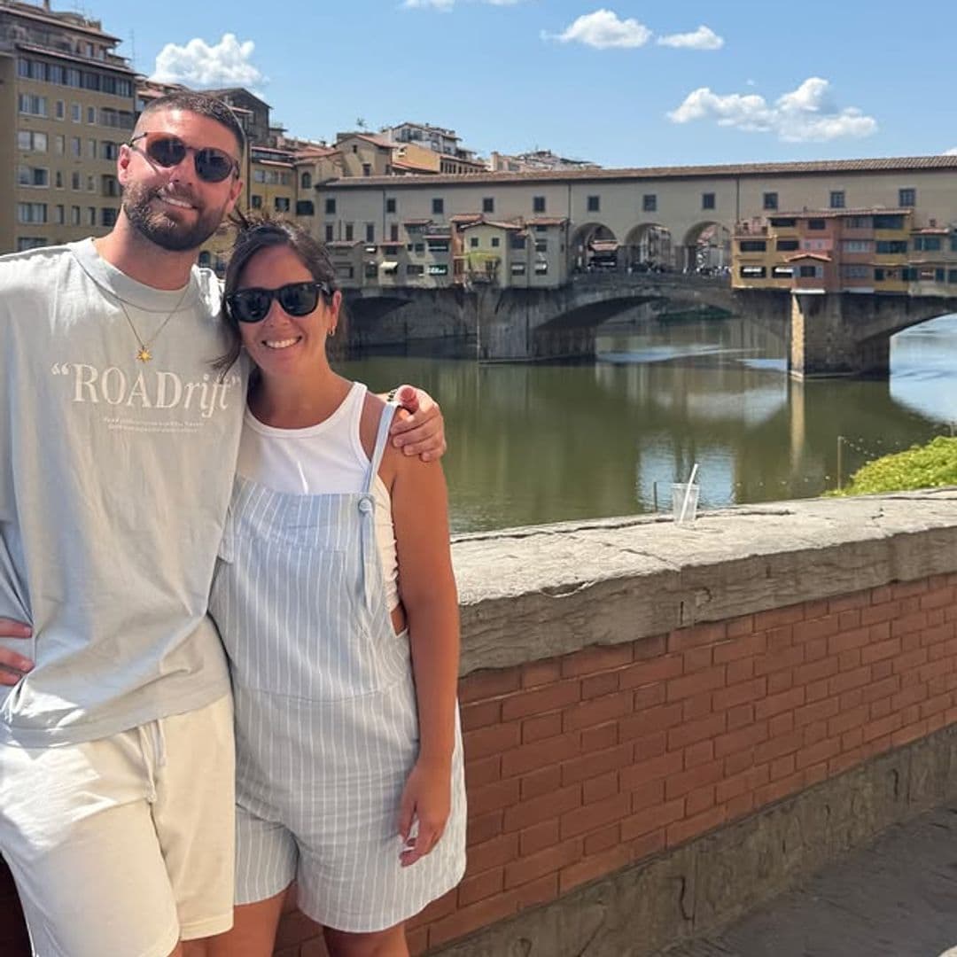 Anabel Pantoja con su novio David en Florencia. Agosto de 2025