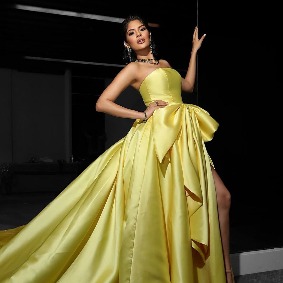 En la recta final de su reinado, Sheynnis Palacios deslumbra en un vestido de diseño latino