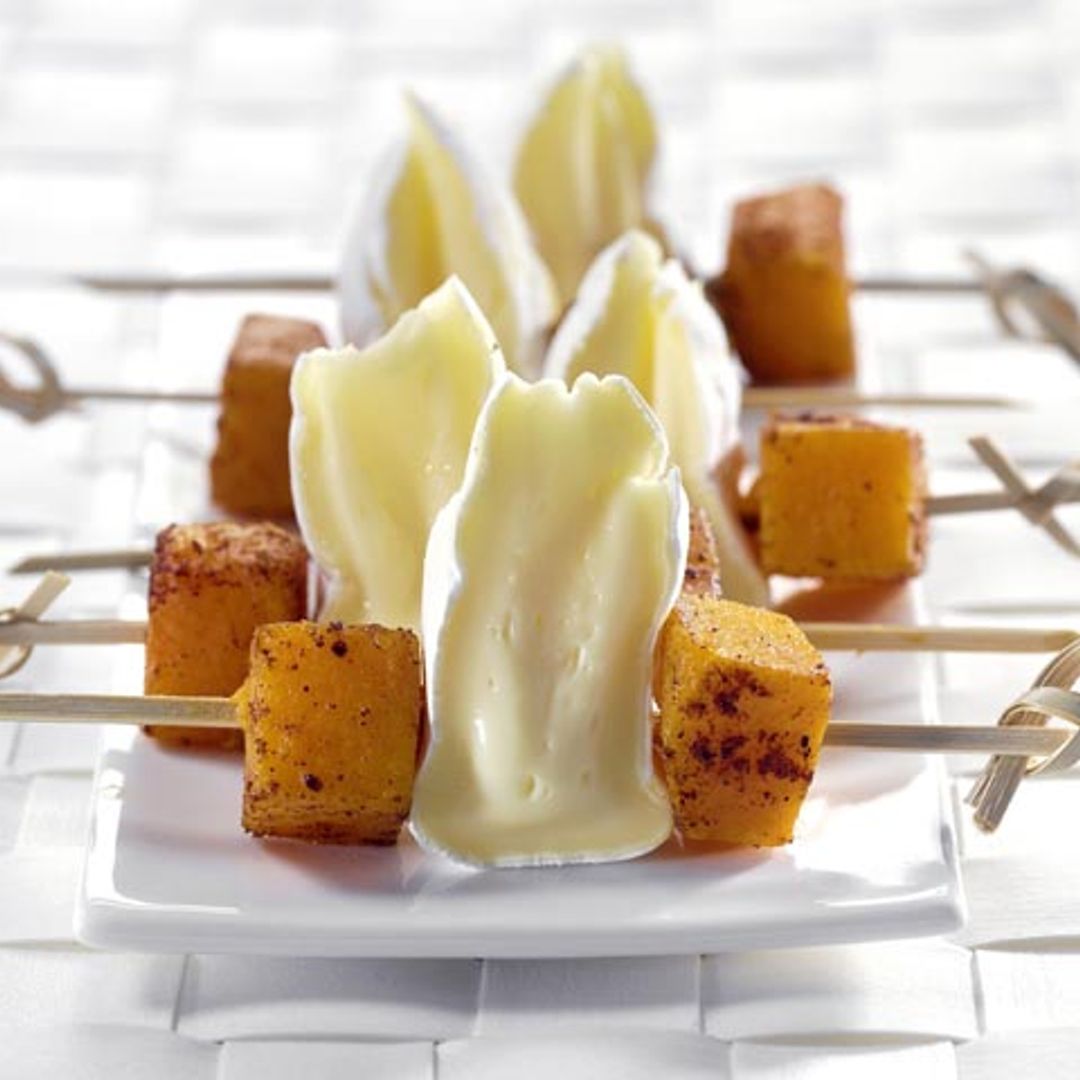 Brochetas de calabaza y queso