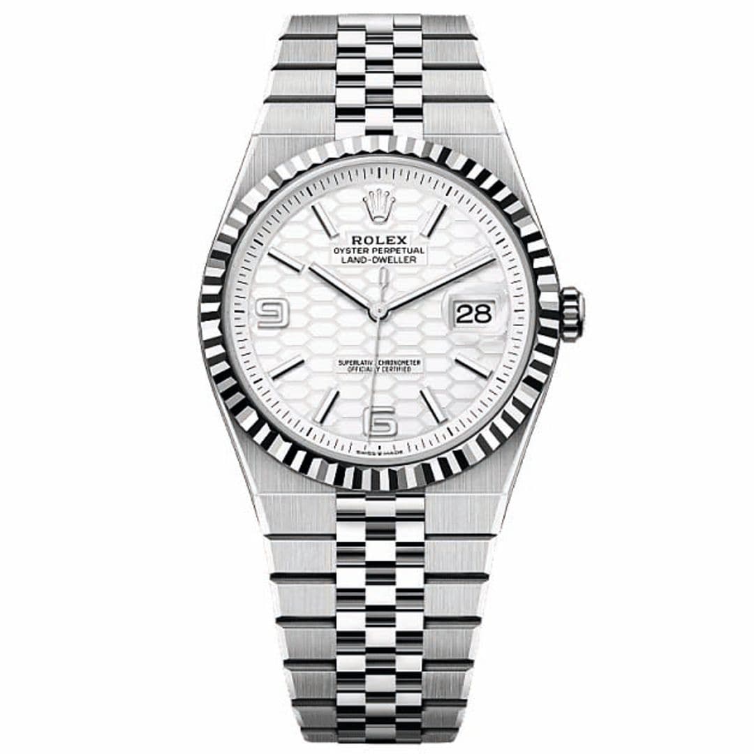 Reloj Land-Dweller 40 de oro blanco y acero (c.p.v.), de Rolex