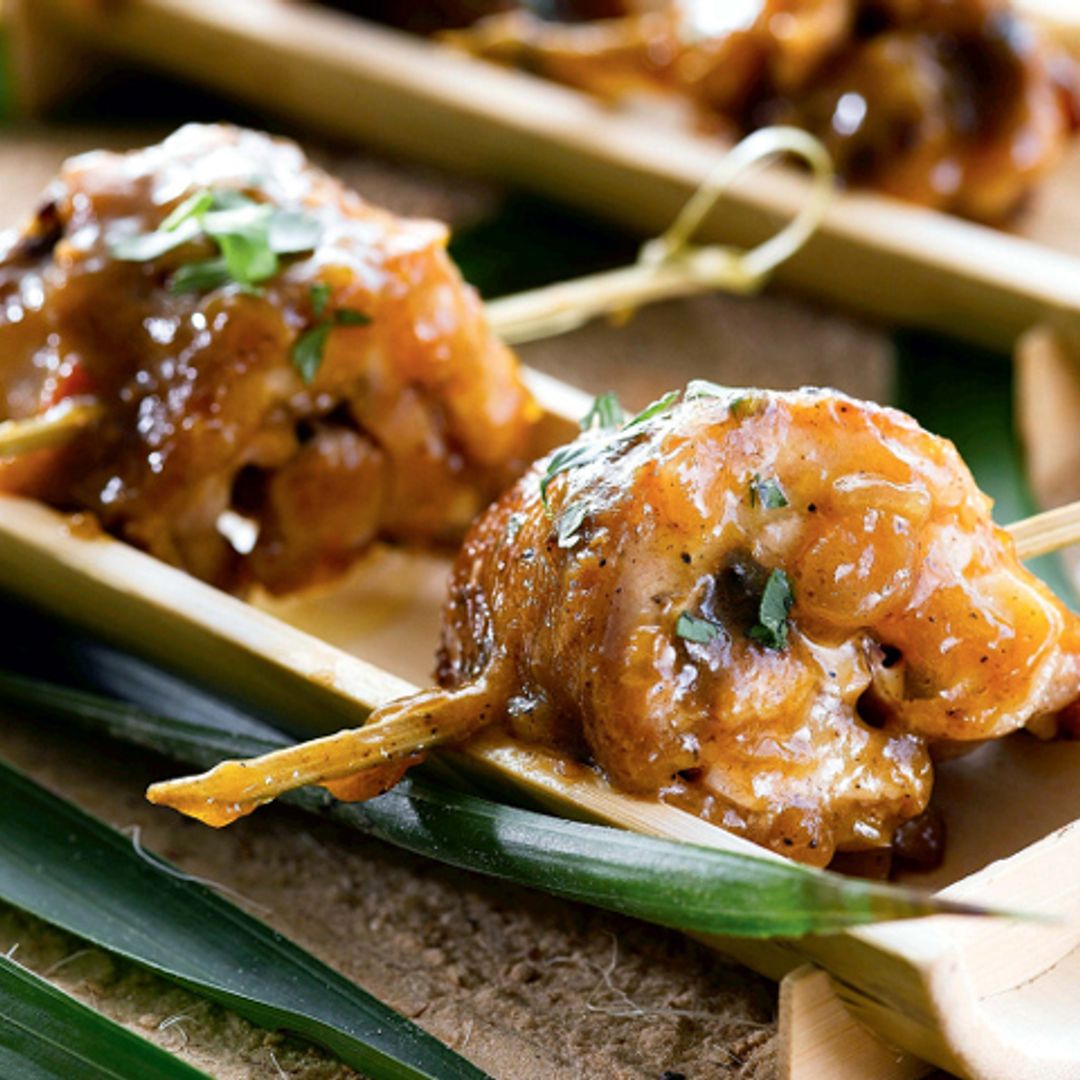 Brochetitas de lomo de cerdo caramelizado