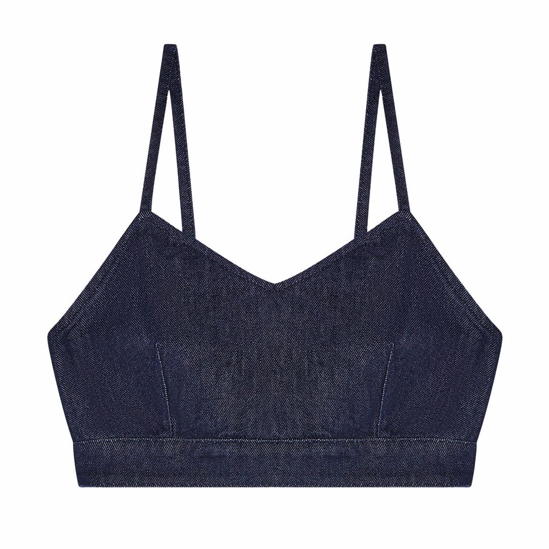 Top denim (175 €), de Emporio Armani